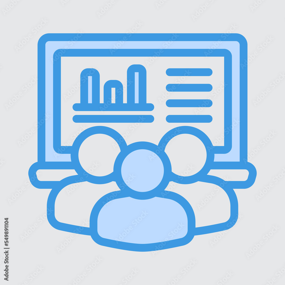 Seo report icon in blue style, use for website mobile app presentation