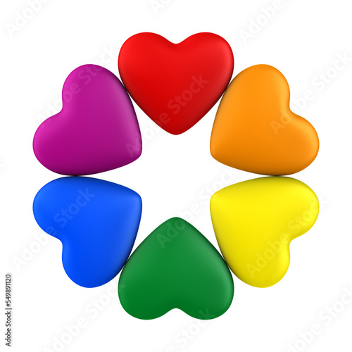 Hearts from LGBT colors on ...