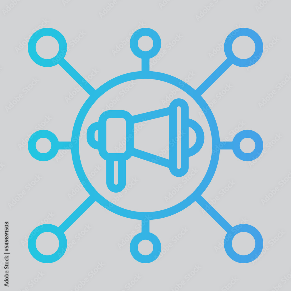 Social marketing icon in gradient style, use for website mobile app presentation Social marketing icon in gradient style, use for website mobile app presentation