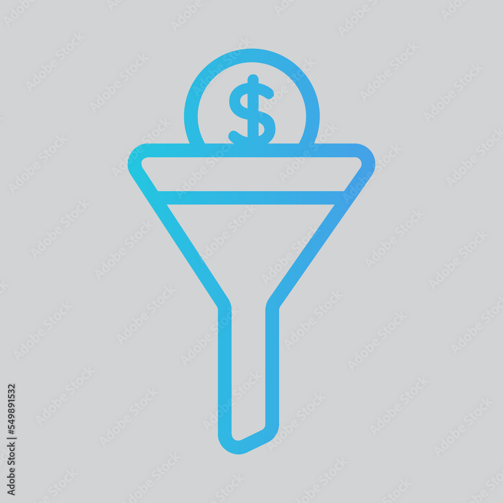 Sales funnel icon in gradient style, use for website mobile app presentation Sales funnel icon in gradient style, use for website mobile app presentation