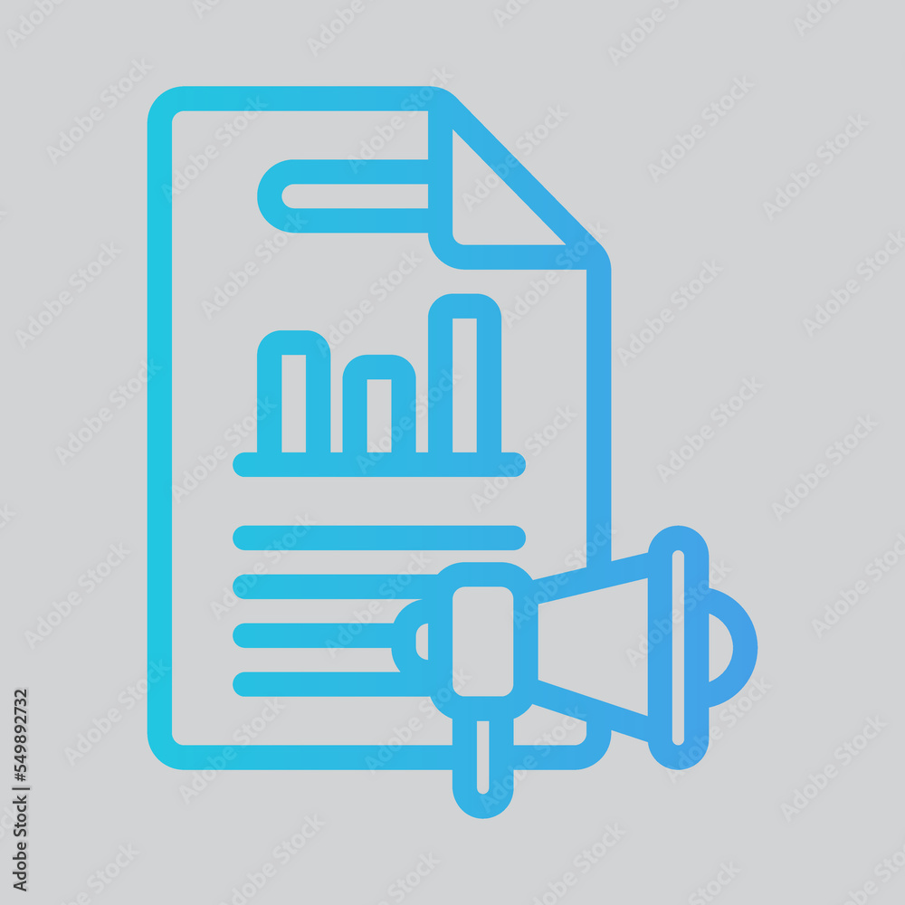 Sales report icon in gradient style, use for website mobile app presentation Sales report icon in gradient style, use for website mobile app presentation