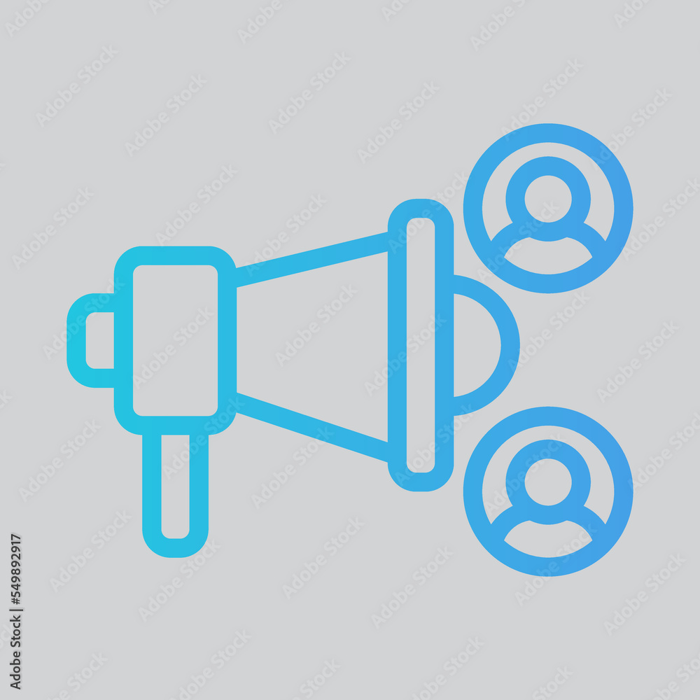 Social marketing icon in gradient style, use for website mobile app presentation Social marketing icon in gradient style, use for website mobile app presentation