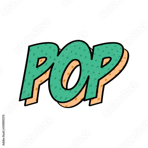 pop art green lettering