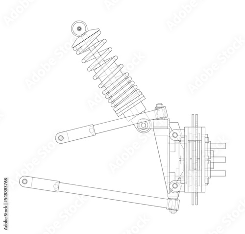 Car suspension with shock absorber