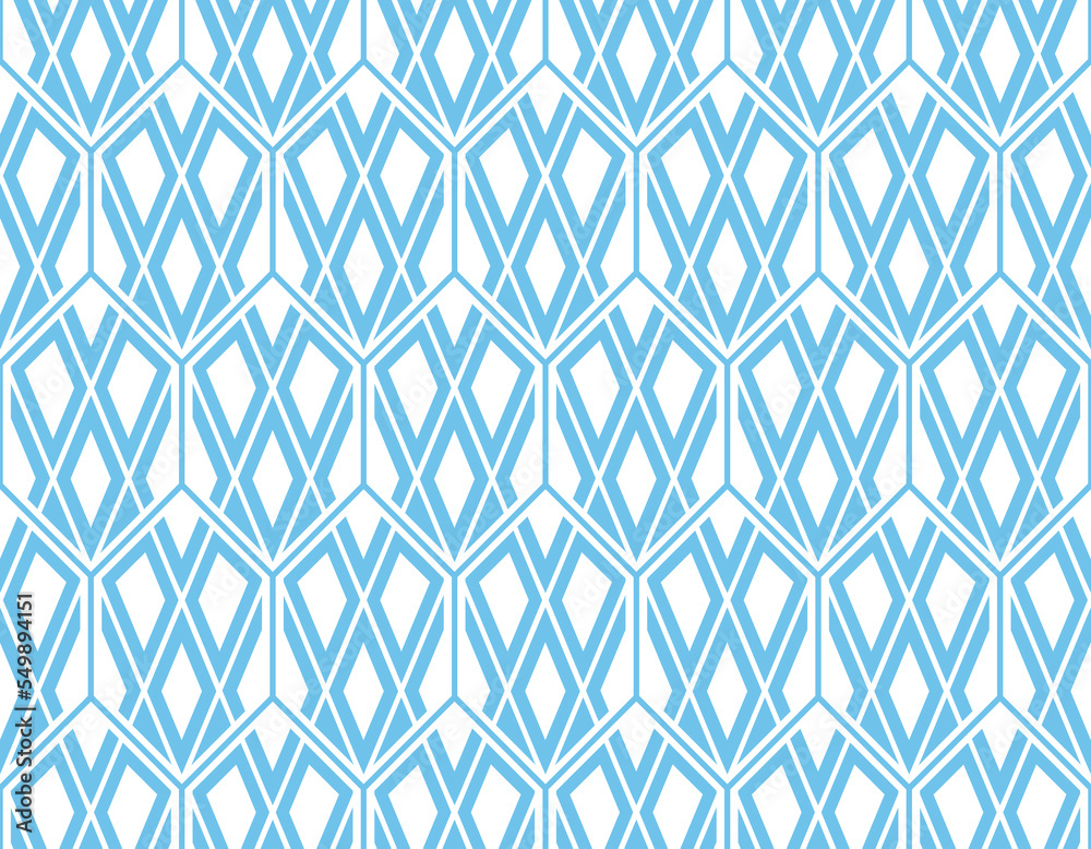 Fototapeta premium The geometric pattern with lines. Seamless vector background. White and blue texture. Graphic modern pattern. Simple lattice graphic design