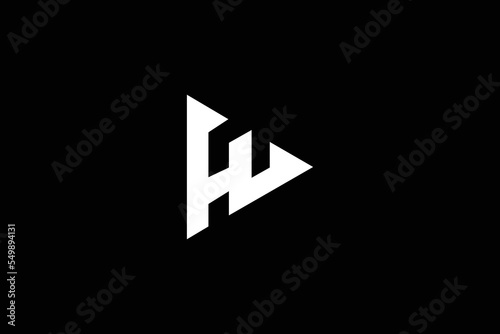 Vector design with a white logo in the middle on a black background