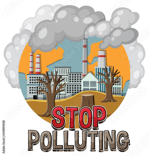 Stop pollution banner vector concept