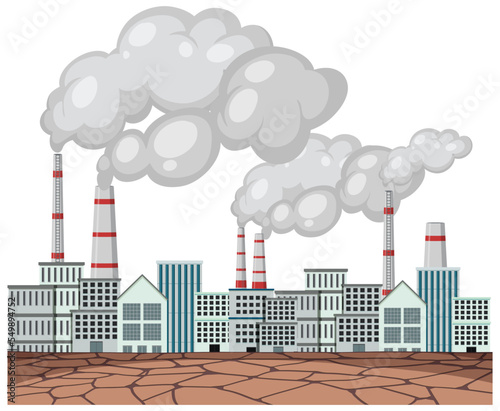 Factory releasing toxic gas