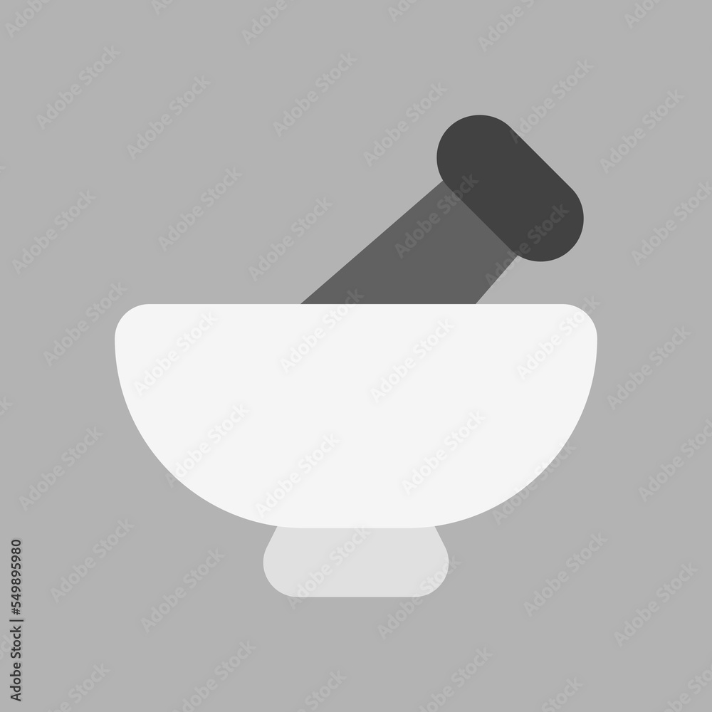 Mortar icon in flat style about laboratory, use for website mobile app presentation