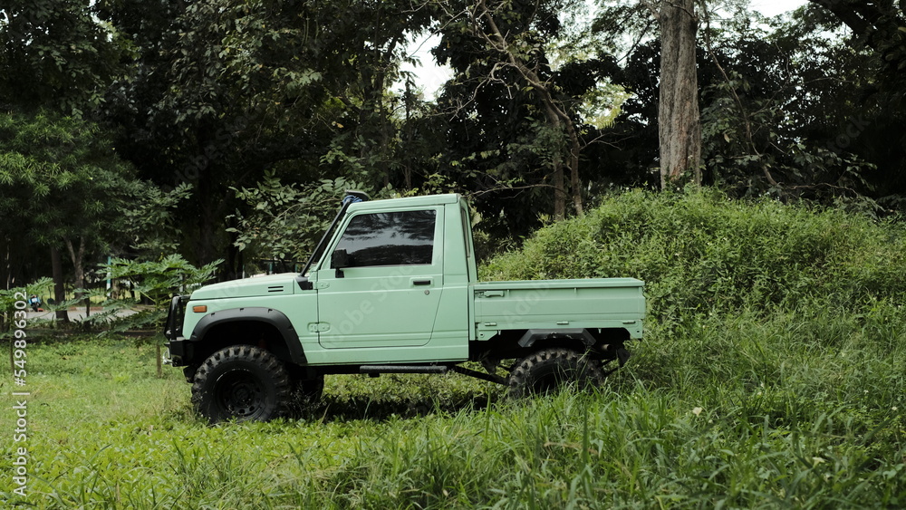 old truck in the forest