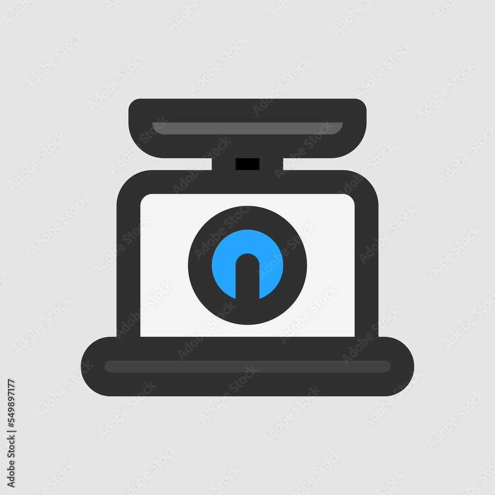 Scale weight icon in filled line style about laboratory, use for website mobile app presentation Scale weight icon in filled line style about laboratory, use for website mobile app presentation