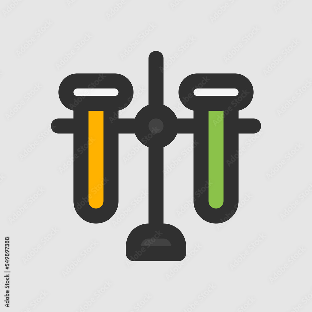 Test tube icon in filled line style about laboratory, use for website mobile app presentation Test tube icon in filled line style about laboratory, use for website mobile app presentation
