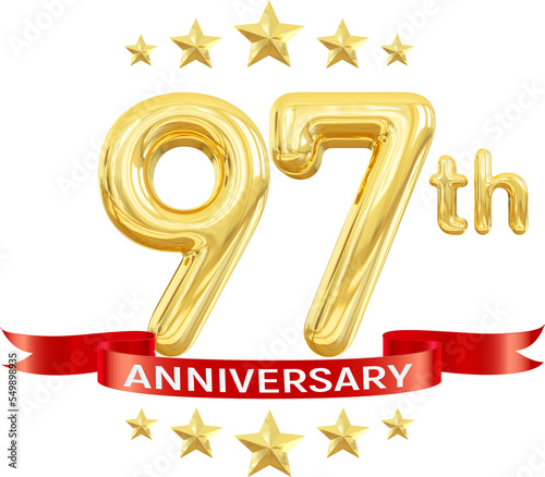 97th year anniversary gold number