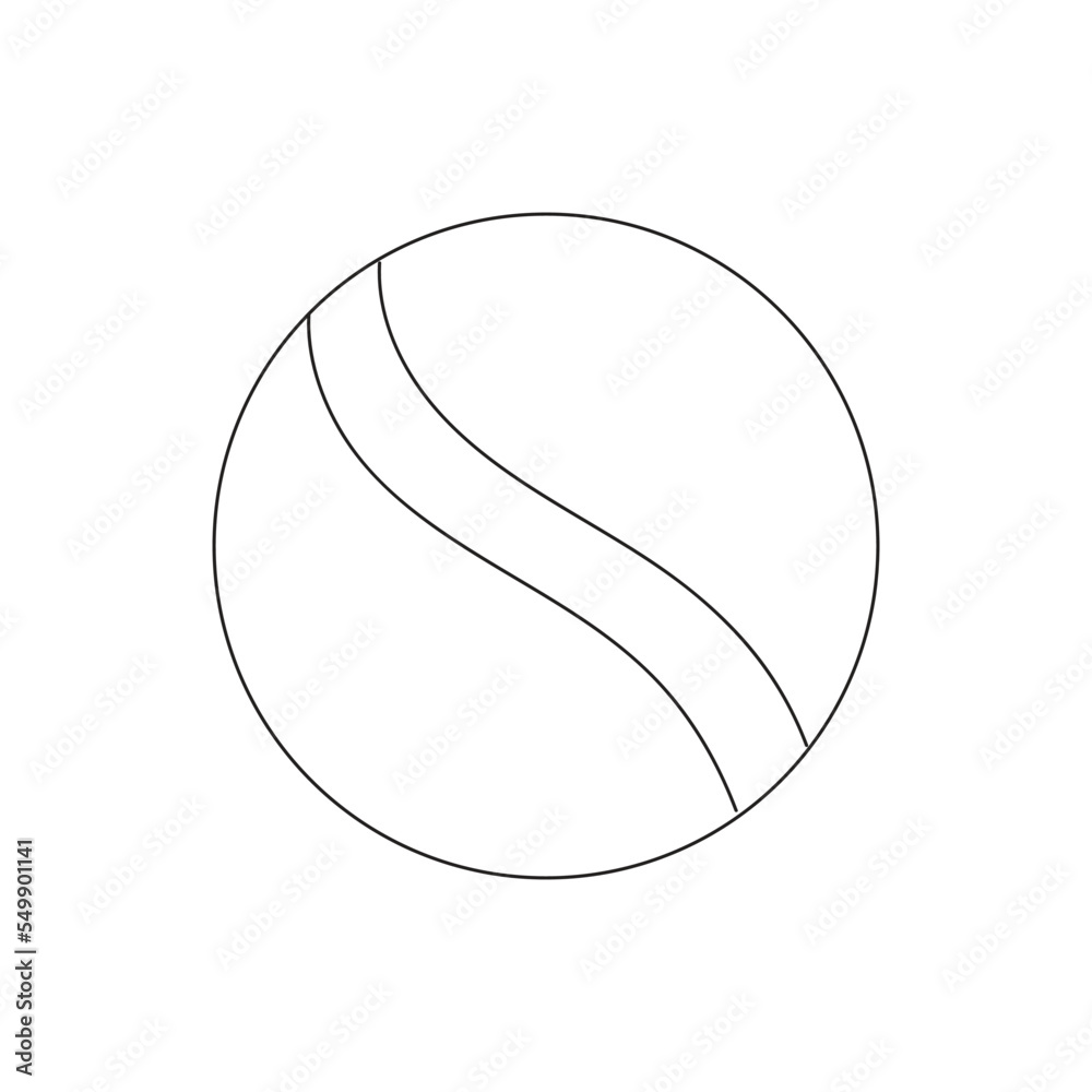 tennis ball isolated on white background. vector in flat design. tennis ball isolated on white background. vector in flat design.