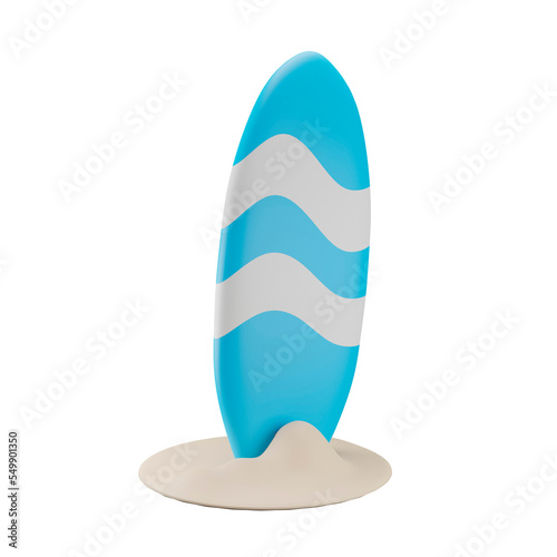 Surf Board 3D Icon