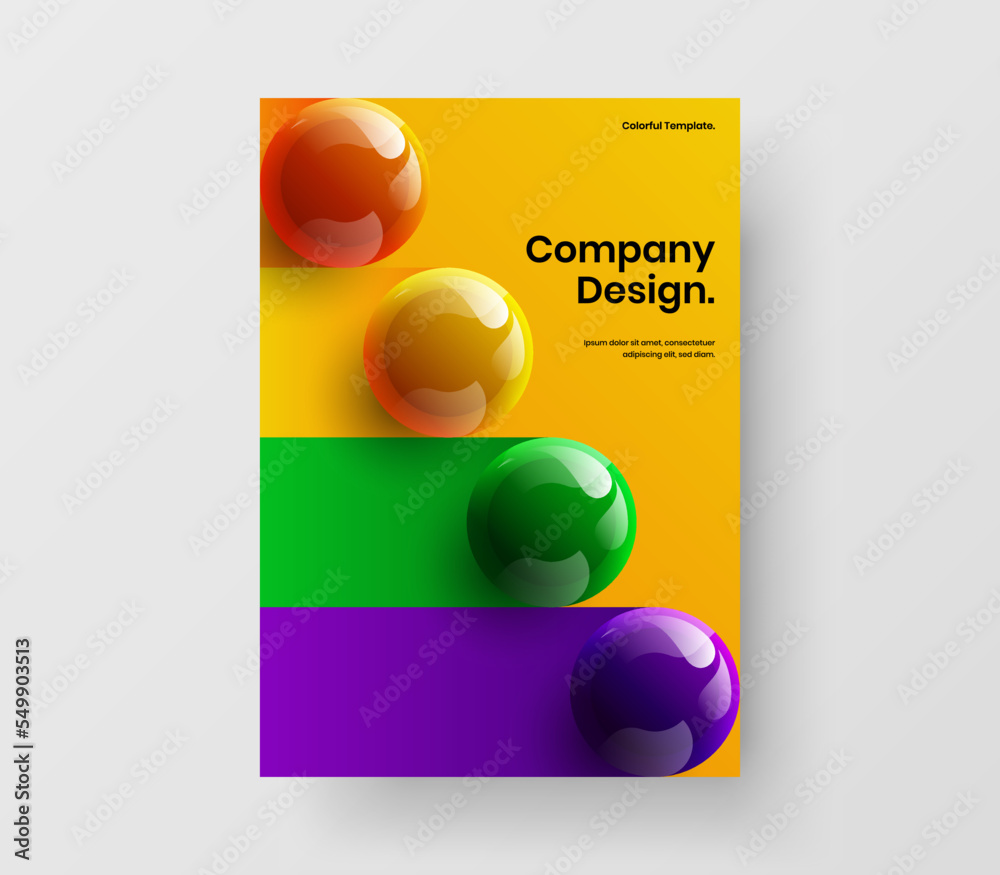 Clean cover design vector illustration. Trendy realistic balls pamphlet template. Clean cover design vector illustration. Trendy realistic balls pamphlet template.