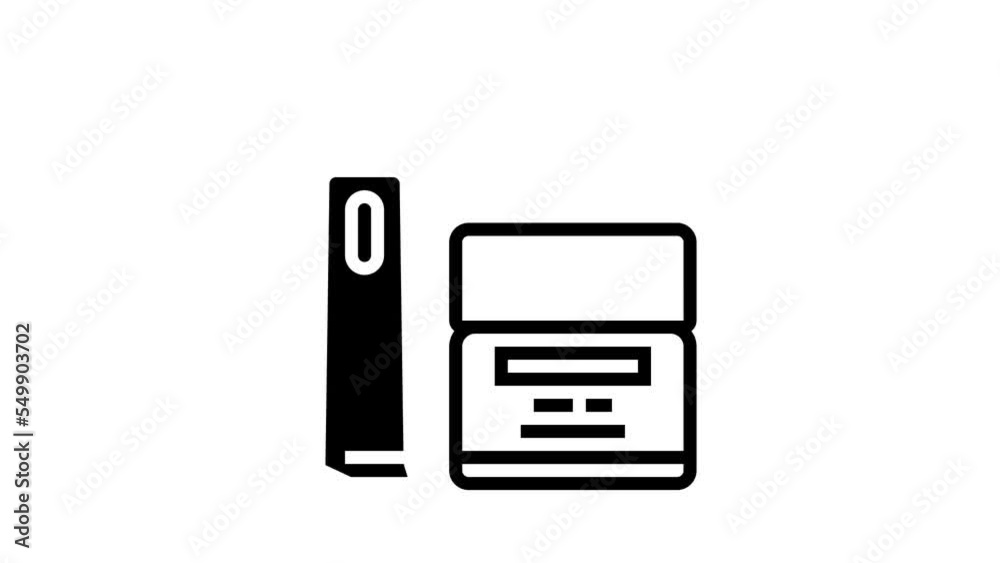 mattifying cream line icon animation mattifying cream line icon animation