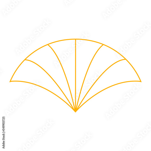 Art deco outline stroke in golden color for classy and luxury style. premium vintage line art design element