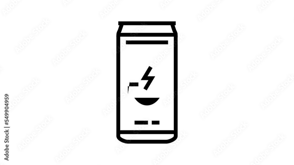 energy beverage drink line icon animation energy beverage drink line icon animation