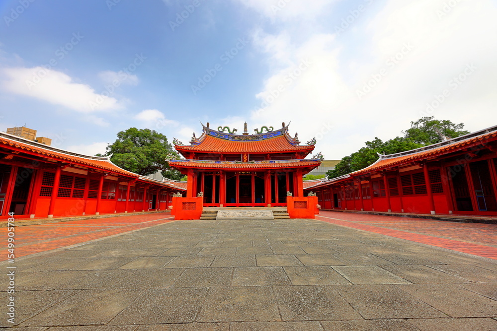 Tainan Confucius Temple, 17th-century Confucian temple featuring traditional architecture in Tainan, Taiwan. Tainan Confucius Temple, 17th-century Confucian temple featuring traditional architecture in Tainan, Taiwan.