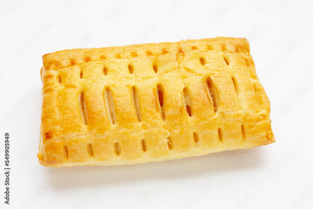 Pineapple pie on white background. Pineapple pie on white background.