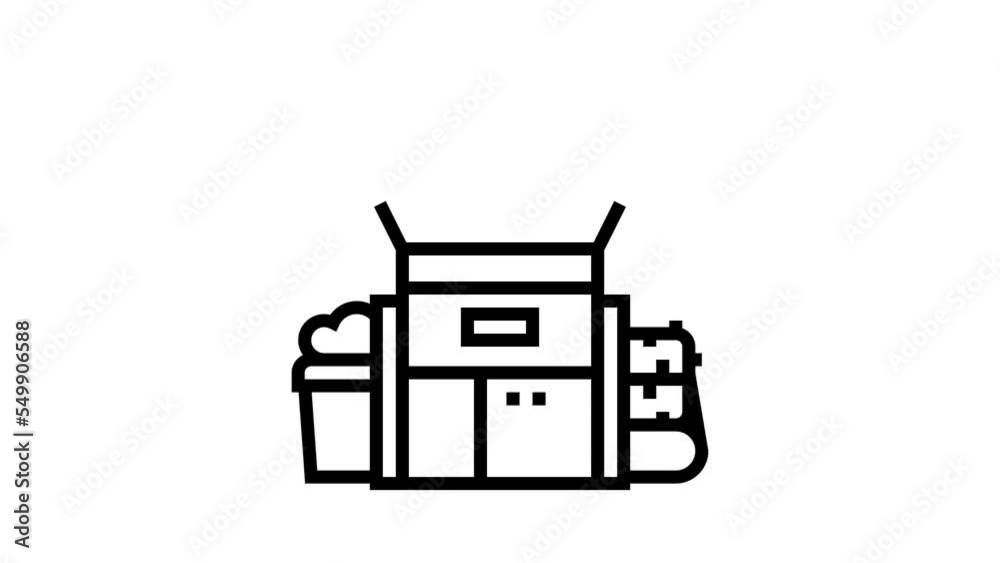 waste recycling line icon animation waste recycling line icon animation