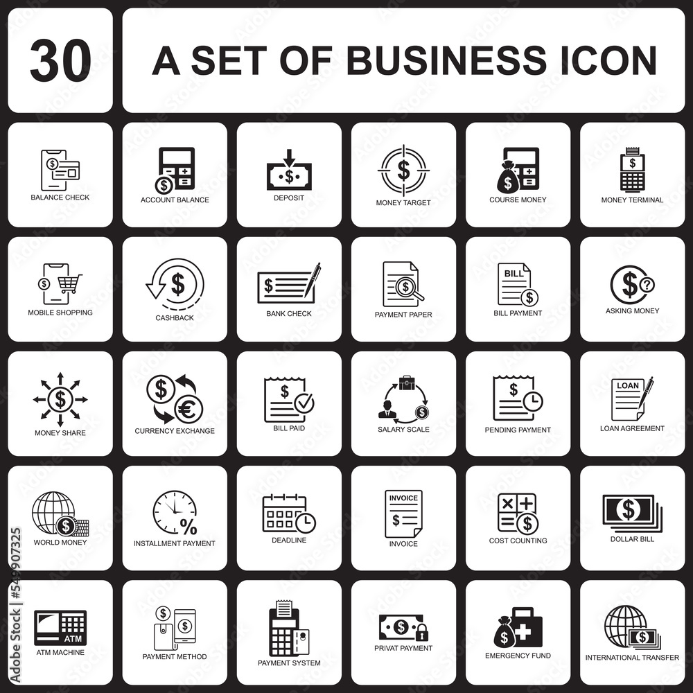 a set of business icon , a set of finance icon a set of business icon , a set of finance icon