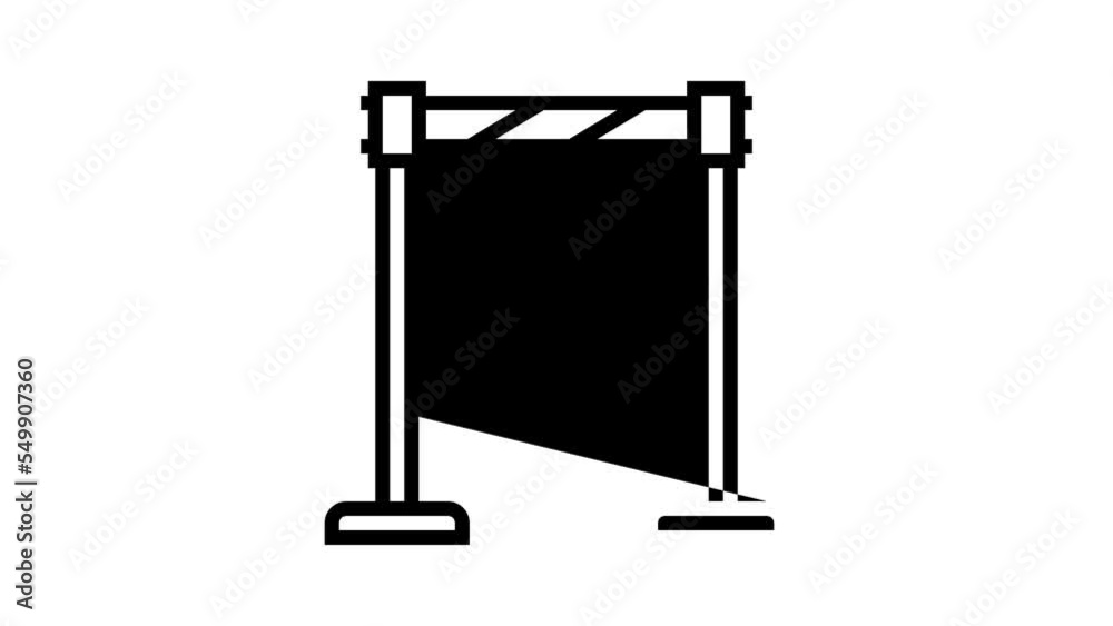 tape barrier stand line icon animation tape barrier stand line icon animation