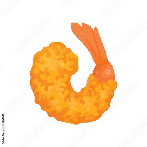 Tempura shrimp cooked in breadcrumbs, crispy, deep fried in batter. Asian cuisine