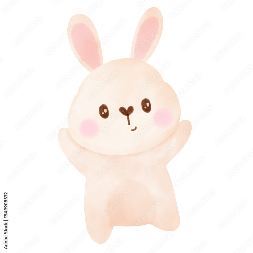 Fototapeta premium cute cartoon rabbit isolated on white