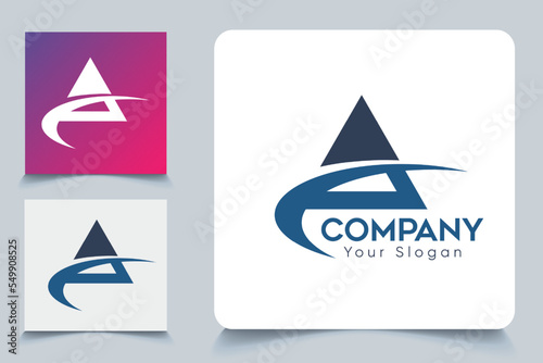 Letter A Logo Design Template Design. Creative minimal letter logo and two-color logo.
