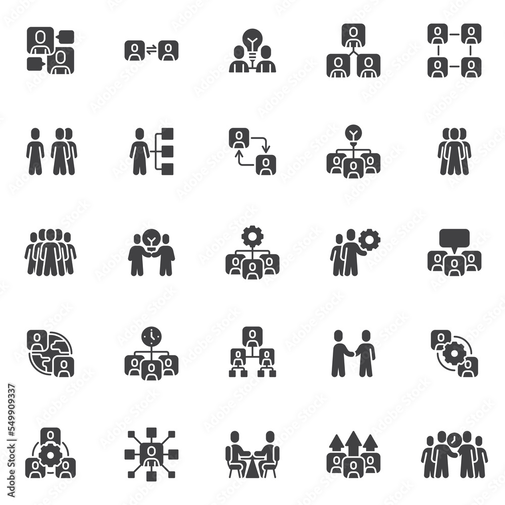 People communication vector icons set