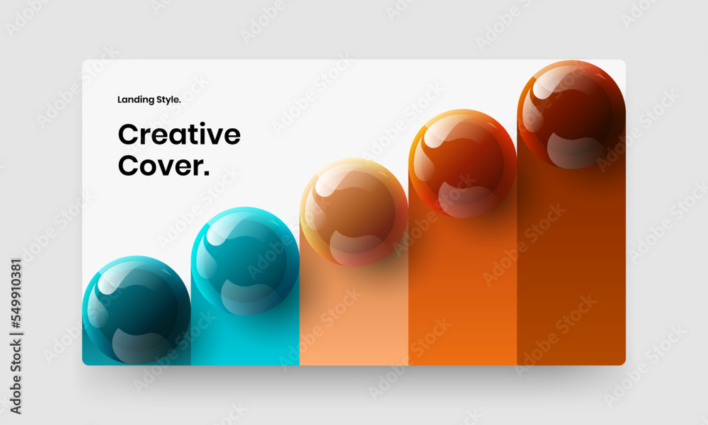Amazing corporate identity design vector template. Modern 3D balls poster concept.