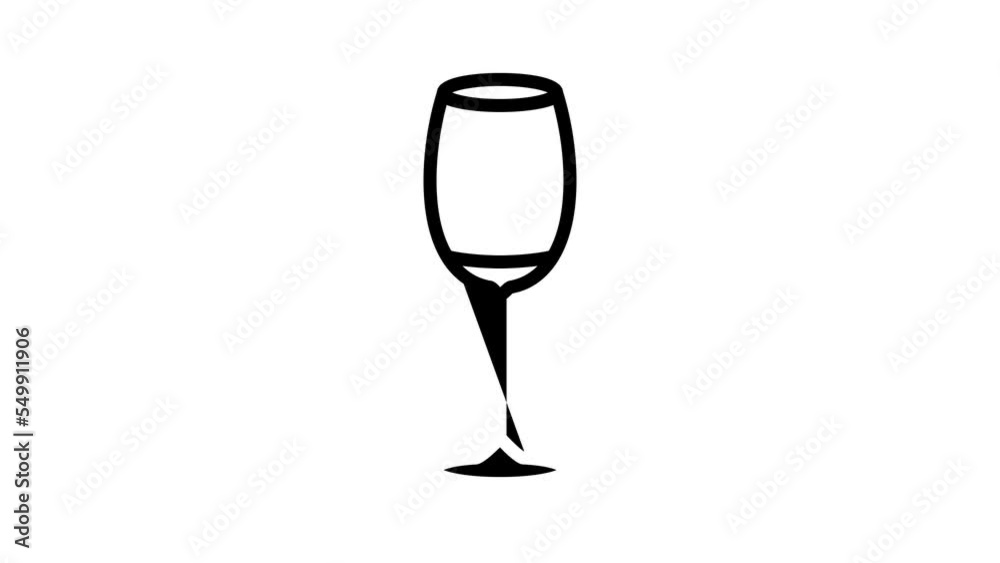 empty wine glass line icon animation empty wine glass line icon animation