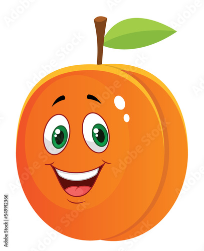 HAPPY APRICOT FRUIT CARTOON CHARACTER