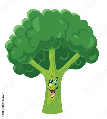 HAPPY BROCCOLI VEGETABLE CARTOON CHARACTER