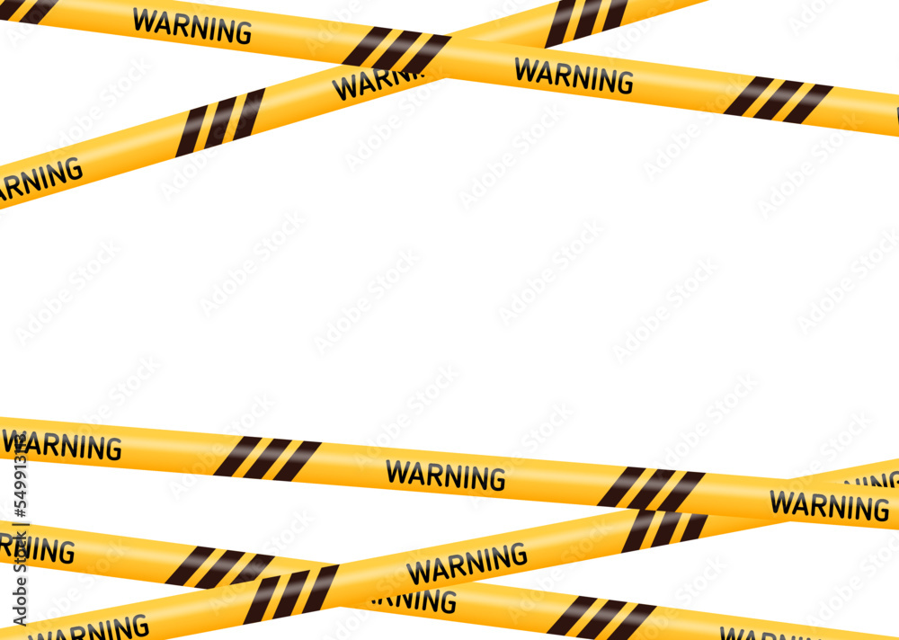 Caution and danger tapes in yellow and black color. Police attention