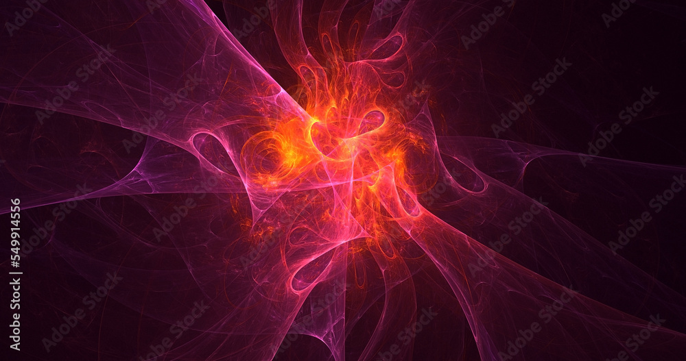 Fototapeta premium 3D rendering abstract multicolor fractal light background