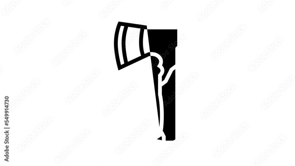 hunter axe tool line icon animation hunter axe tool line icon animation