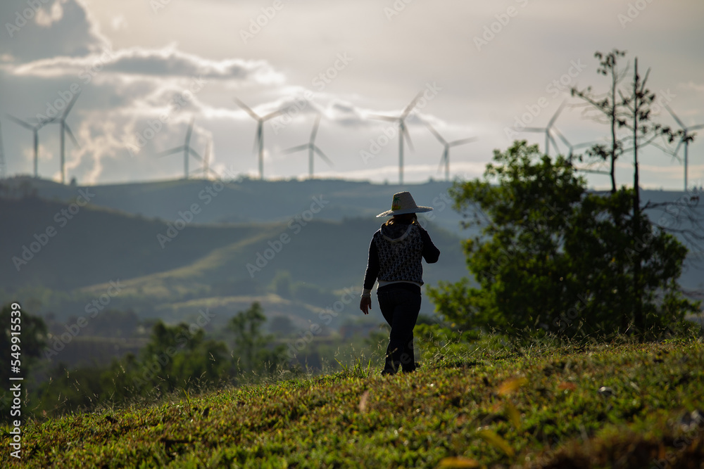 custom made wallpaper toronto digitalGroup of windmills for renewable electric energy production. Wind turbines farm on mountains in rural areas. The clean energy system in Khao Kho District, Phetchabun, Thailand, Southeast Asia.