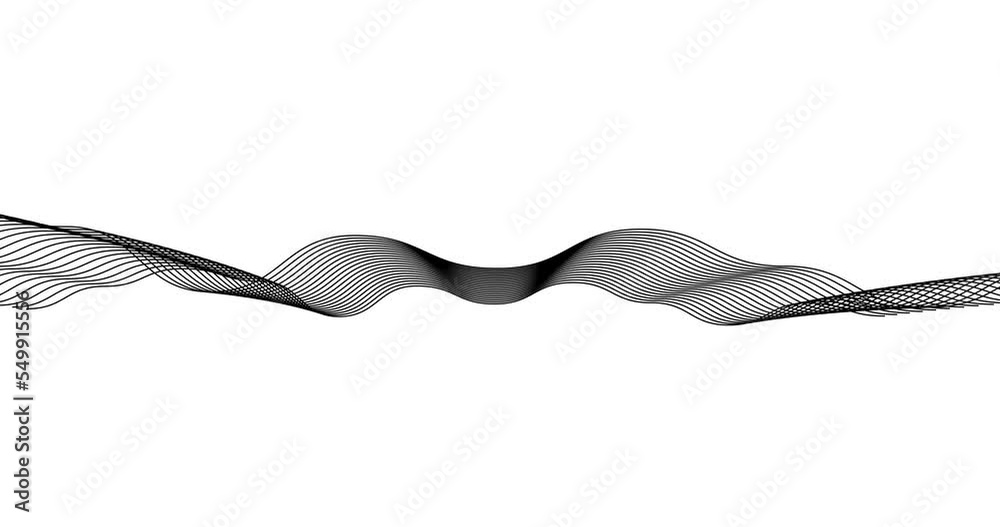 curved wavy lines tech futuristic motion background. dynamic abstract line waving loop line. Metaverse Abstract Seamless wave abstract lines stream 4K background loop