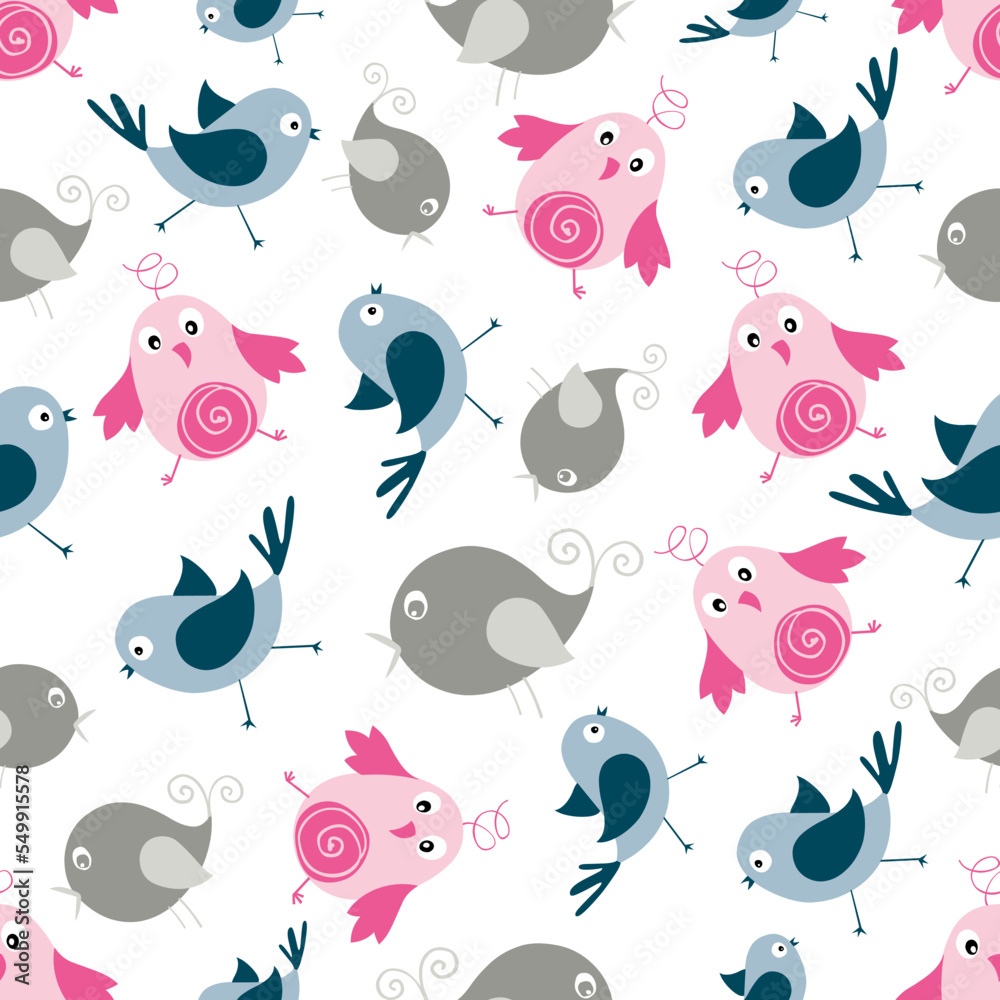 Cute Birds' seamless pattern background Cute Birds' seamless pattern background