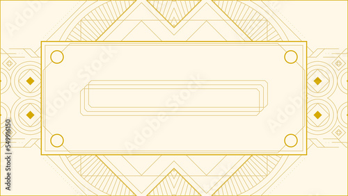 Art deco background with golden line on white background. Art deco vintage linear thin line geometric shape retro design frame badge. Art deco line border for wedding, template, greeting card, poster © TitikBak