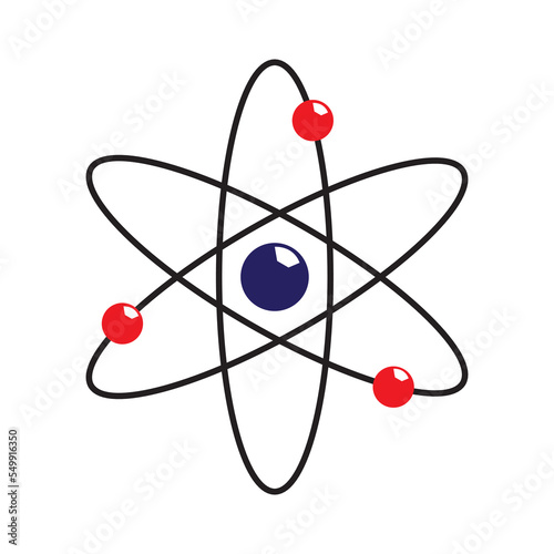 Atom icon vector atom symbols silhouette on white background