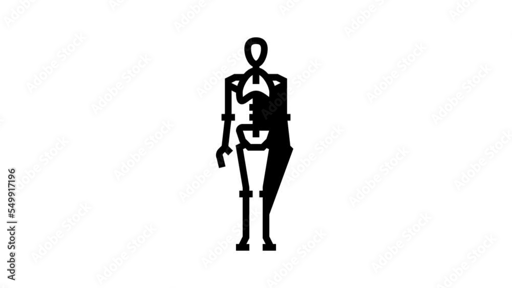 skeleton bones human line icon animation skeleton bones human line icon animation
