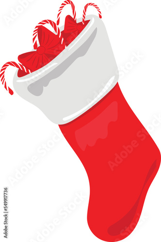 red christmas sock with gift