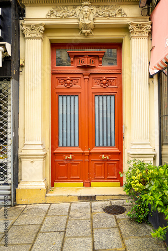 Door in Paris red