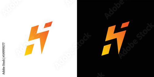 Modern and elegant letter H initials electric logo design
