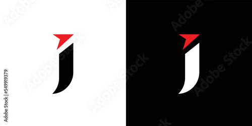 Modern and strong letter J arrow initials logo design
