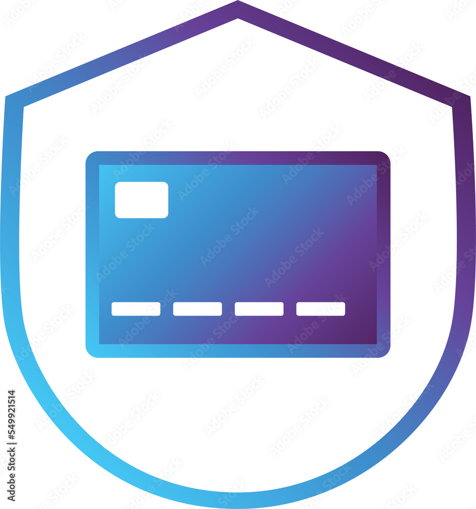 payment card shield modern gradient icon payment card shield modern gradient icon